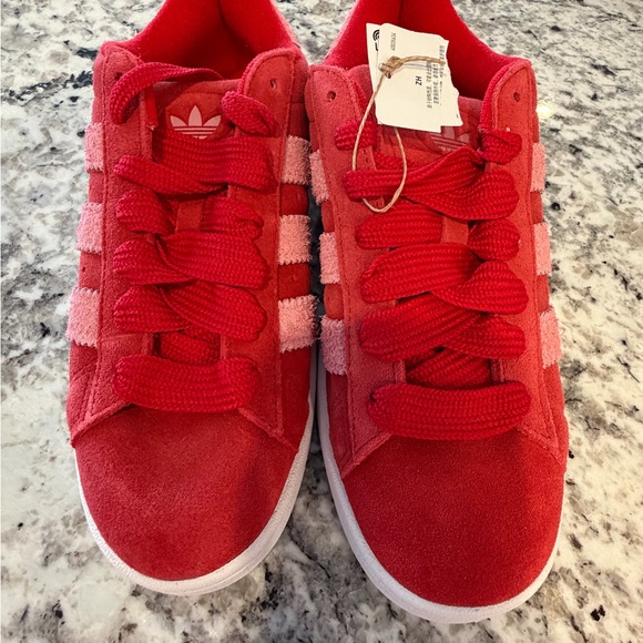 adidas Shoes - Adidas Campus Red and Pink Suede Sneakers